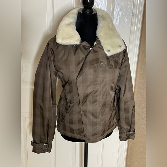 - Burton Duchess Women’s Plaid Brown Jacket Faux Fur XS​​​​​​​​​​​ - Picture 13 of 14